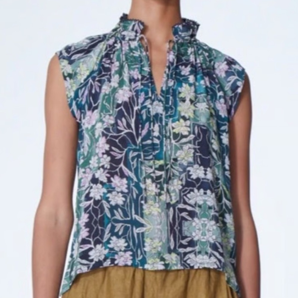 MARIA CHER Kapala Keyla Top in Floral Green Size S - Picture 2 of 7